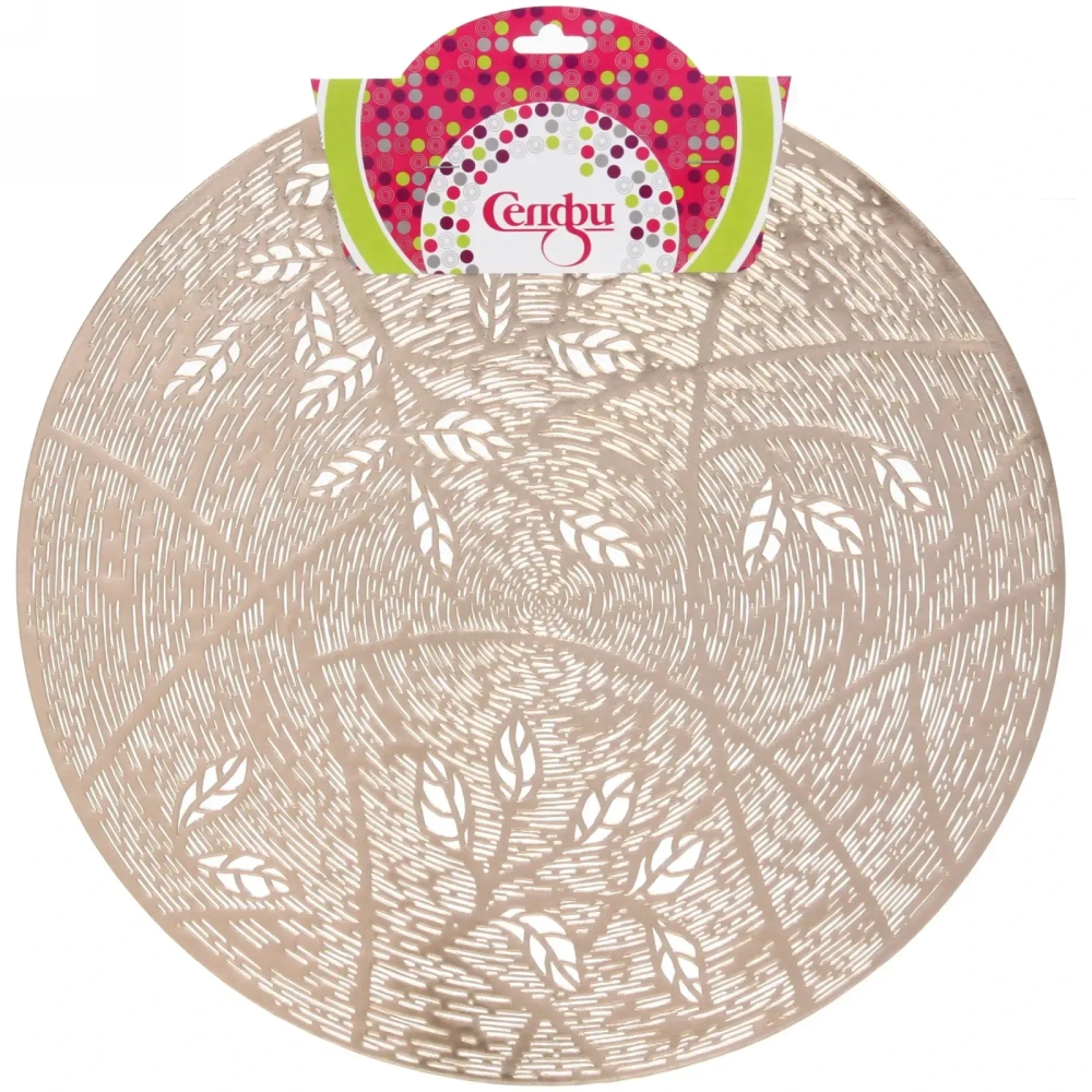 Салфетка плетеная 38см «Весна» золото