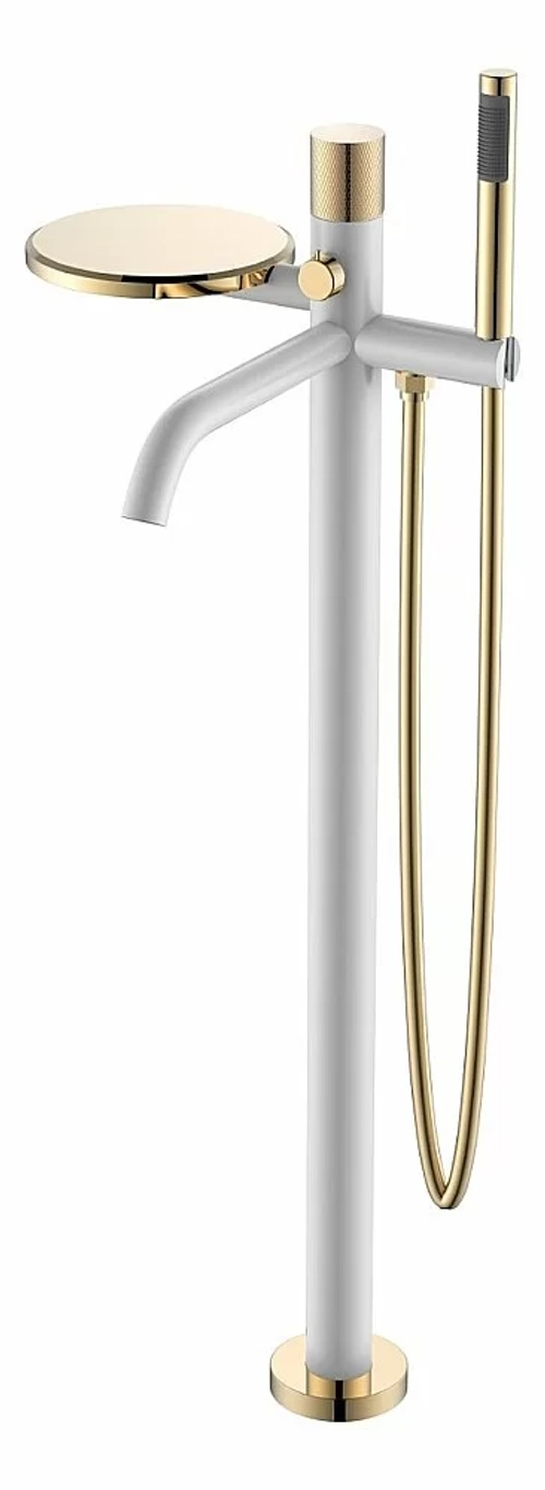 Смеситель для ванны Boheme Stick 129-WG.2 белый/золото