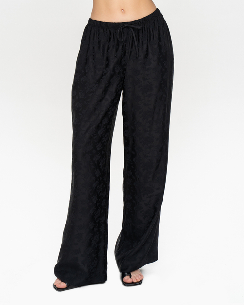 Брюки-палаццо из вискозы с цветочным узором