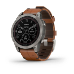 Умные часы Garmin Fenix 7 Sapphire Solar титановый серый с коричневым кожаным ремешком 47 мм