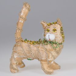 Бисерная ёлочная игрушка Кот