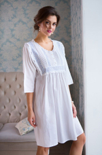 Ночная сорочка Helene из хлопка (Размер: L) (Цвет: белый с золотистым)