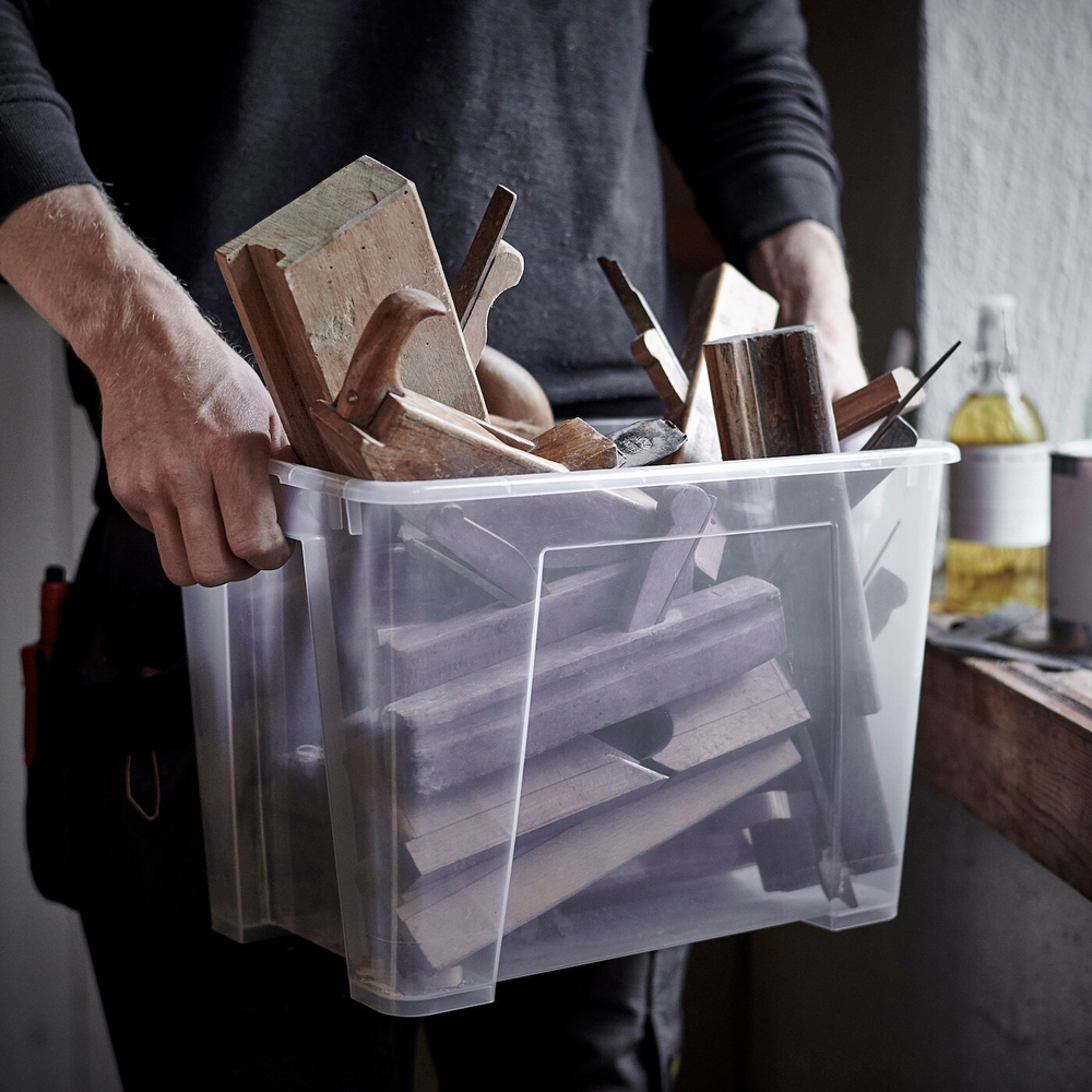 Контейнер IKEA SAMLA (САМЛА), Прозрачный, 39x28x28 см, 22 л