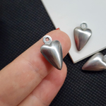 Подвеска сердце удлинённое, сталь, 18мм, штучно