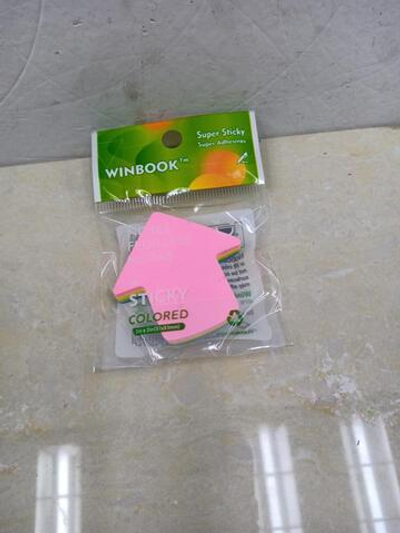 Бумага для записей "Стрелка" с липким краем, 100 листов, в пакете с подвесом