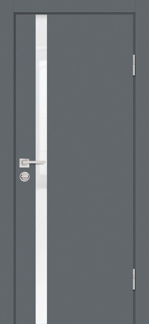 Дверь P-8 / Цвет Графит / белоснежный лакобель / Двери PROFILO PORTE