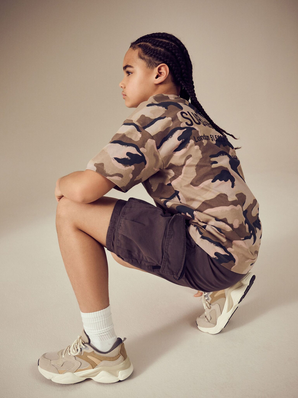 Шорты карго для мальчика Next AC6-425, Темно-серый