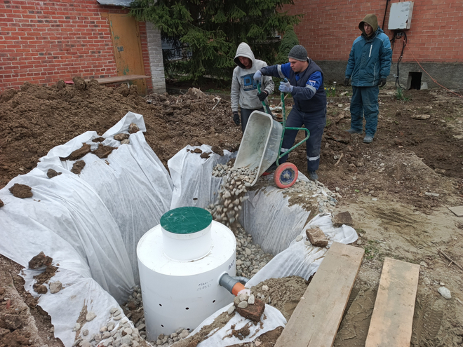 Монтаж дренажного колодца или дренажной траншеи под ключ (стандарт)