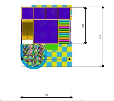 Детский игровой лабиринт «Голубой лес» 29,9 м² (6,1*4,9*2,9 м)
