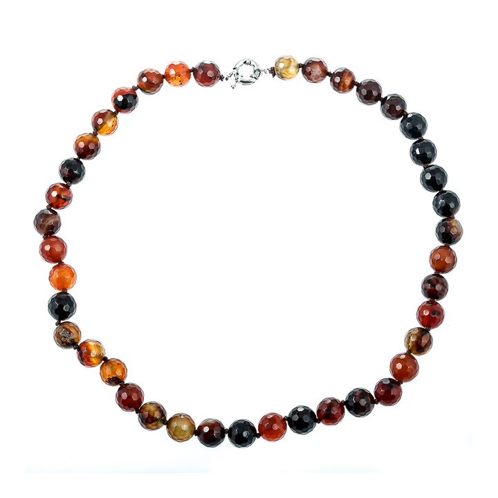 Бусы Агат, шар 0,6 см граненый, цвет желто-коричневый, 50 см