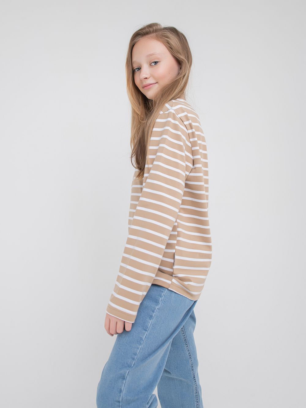 Лонгслив "Полоска Песок" 7+