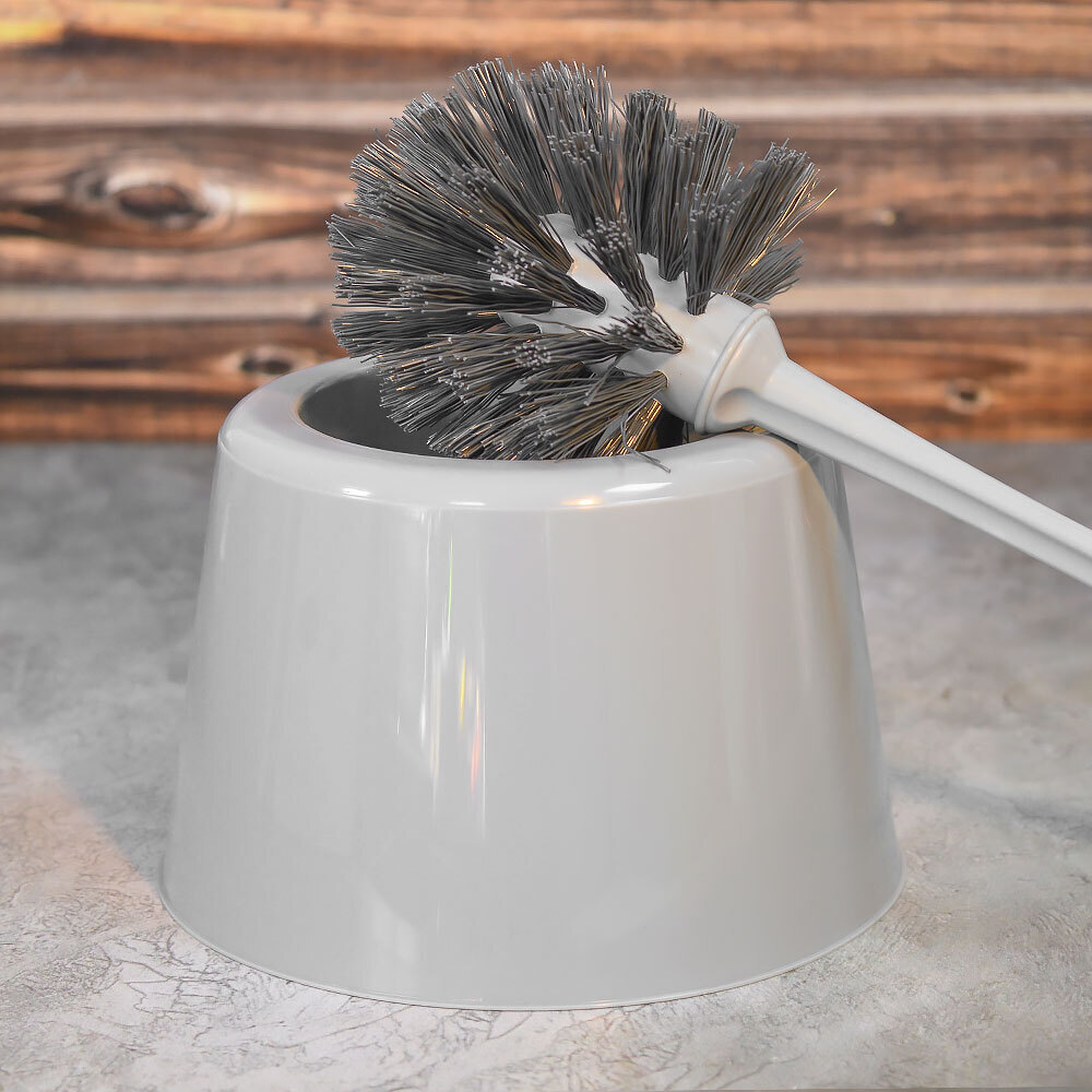 Ерш для туалета "Rambai" с серой щетиной (серый)