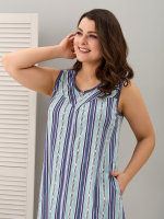 Халат Х-055/индиго-полоскабуквы