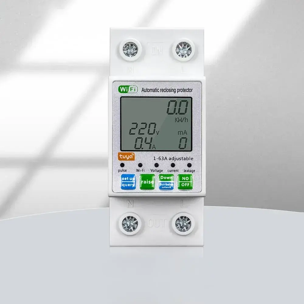 Защитное реле от перенапряжения, Tuya Wifi, автоматическое повторное включение, защита от утечки и перегрузки по току, беспроводной дистанционный мониторинг