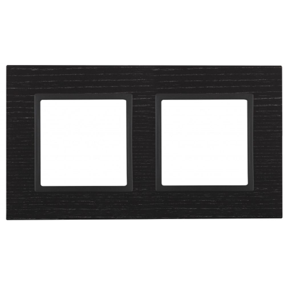 14-5302-05 ЭРА Рамка на 2 поста, дерево, Эра Elegance, чёрн.дерево+антр