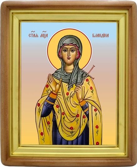 Бландина Лионская святая мученица. Икона на холсте.