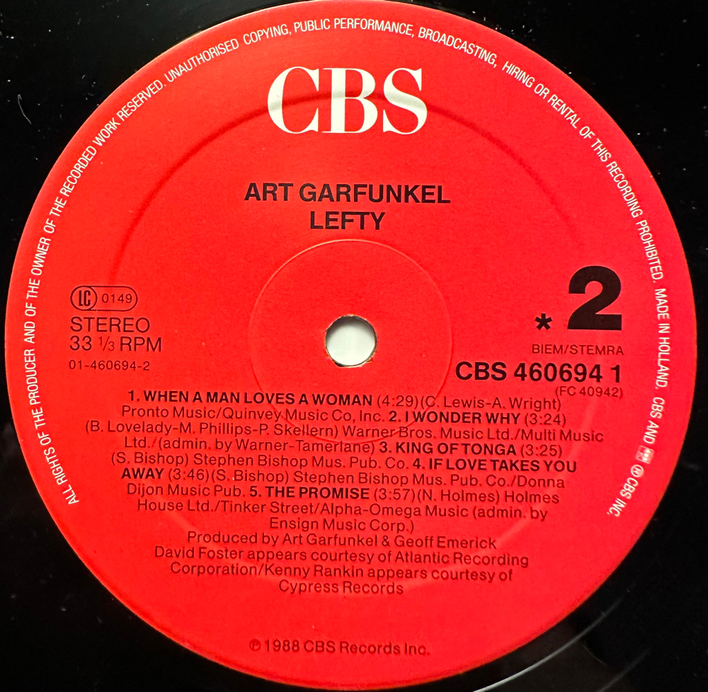 Art Garfunkel - Lefty (Голландия 1988г.)