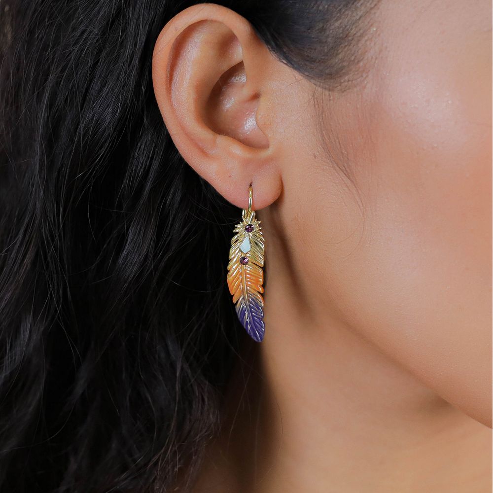 Серьги Franck Herval, Elaia, с цветной эмалью и стразами, FH26.1-12-70145 (фиолетовый)