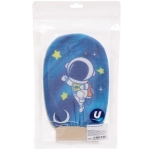 Мочалка-варежка для тела детская «MIR KRASOK», космонавт Джоник, цвет как на фото, 23*15см, (ZIP пакет)