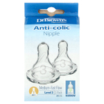 Dr. Brown's, соска, против колик, для детей от 6 месяцев, средний и быстрый поток, 2 пакетика