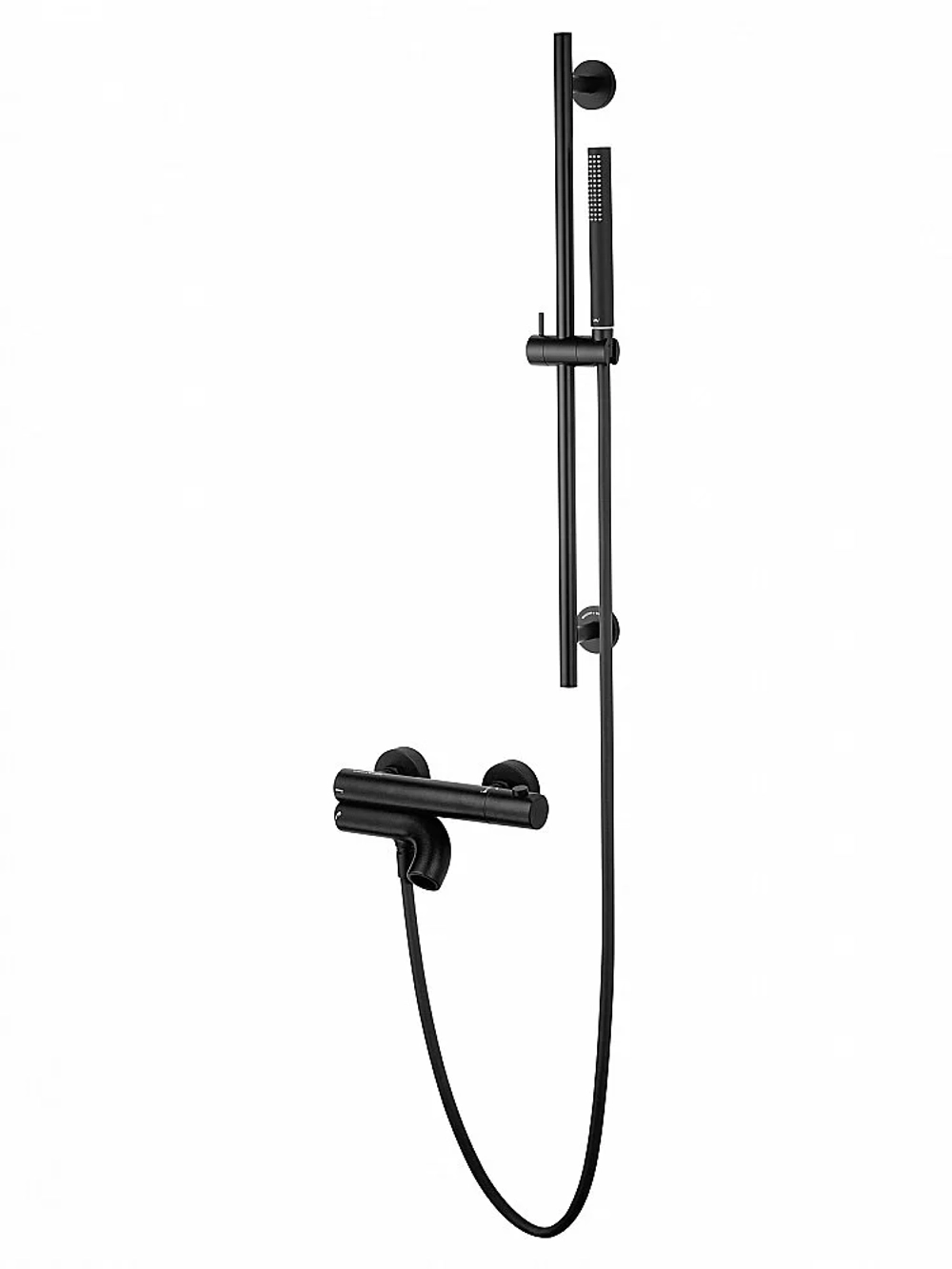 Смеситель для ванны с душевым гарнитуром и термостатом WONZON & WOGHAND LOOP WW-311-00-508 черный матовый