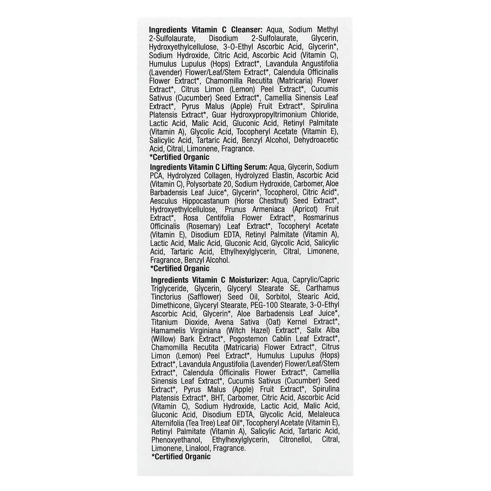 PrescriptSkin, набор миниатюр с витамином C, 3 профессиональных средства для улучшения цвета кожи, 3 баночки по 5 г (0,18 унции)