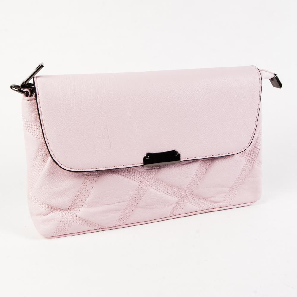 Маленький стильный женский повседневный клатч сумочка розового цвета из экокожи Dublecity DC805-6 Rose