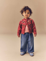 Кардиган вязаный с вышивкой для девочки Next E25-155, Кирпичный