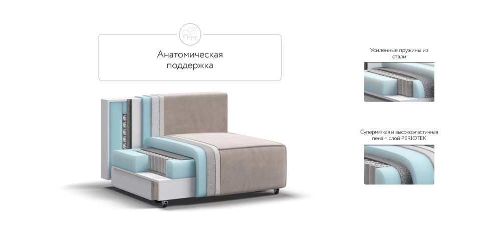 Босс Софт Модуль спальное место Велюр Монолит латте