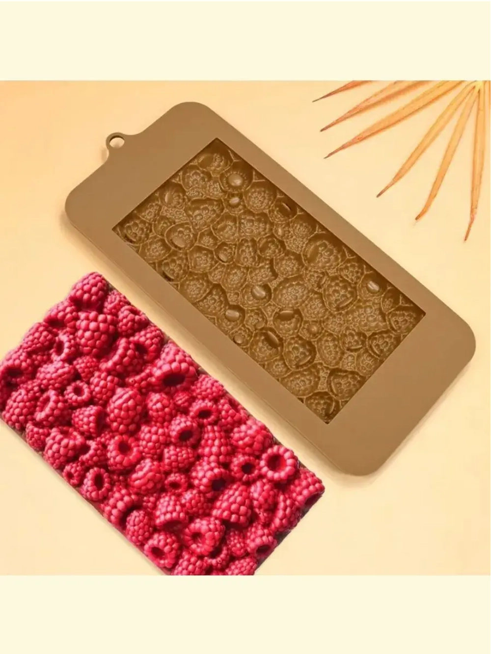 Форма силиконовая для шоколада «Плитка малина»