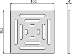 Дизайновая решетка MPV012 для cливных трапов из нержавеющей стали 102×102 мм