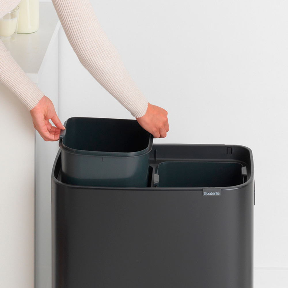 Мусорный бак Bo Touch Bin 2x30л Brabantia Черный матовый