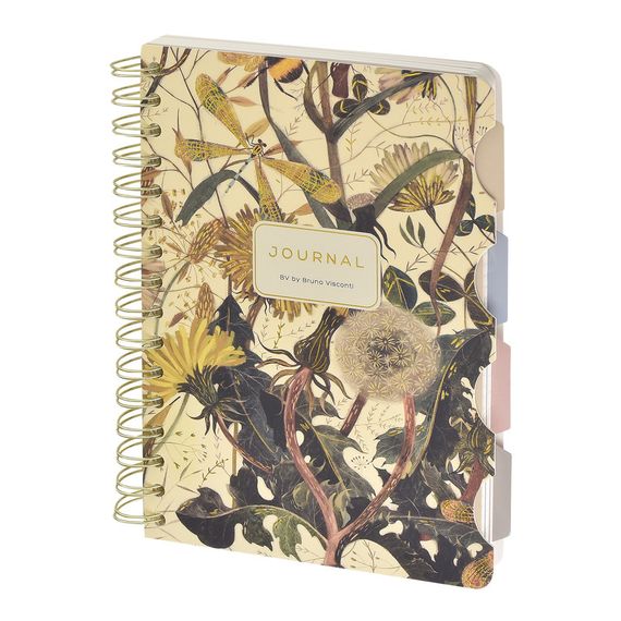 Bloknot \ Блокнот \ Notebook Записная книжка "Art Journal" А5, 120 л. на гребне, с разделителями "Флора. Summer Greens"