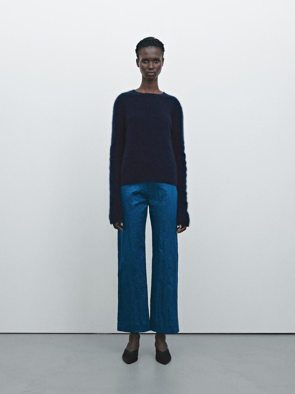 Massimo Dutti Свитер из смесового кашемира - Limited Edition, темно-синий