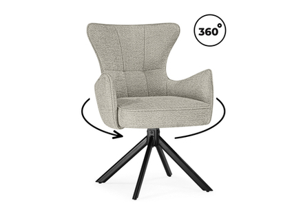 Стул на металлокаркасе Woodville Atlanta beige, black крутящийся, ножки черные