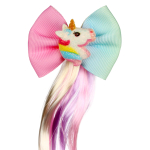 Заколка с волосами с бантиком едионорогом 3-4 цвет а микс, блистер с-30957