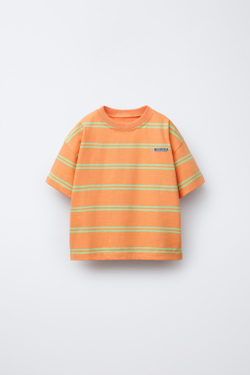 ZARA ФУТБОЛКА В ПОЛОСКУ BOBBY SMALL ©, ОРАНЖЕВЫЙ