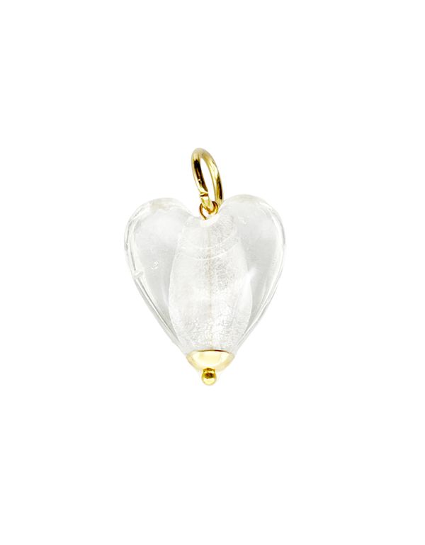 Подвеска Сердце из дутого стекла 20 мм