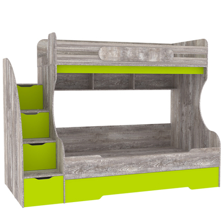 Трехъярусная кровать КарИВи БИГ Бетон Лайм