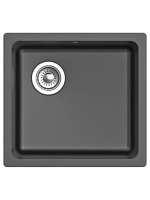 RIVELATO Мойка BERKANA 45 1-чаш 485*455, монтаж: универсальный, материал: кварц, цвет: антрацит