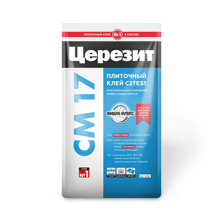 Клей для плитки Церезит (Ceresit) CM 17 Super Flex, суперэластичный, 5 кг