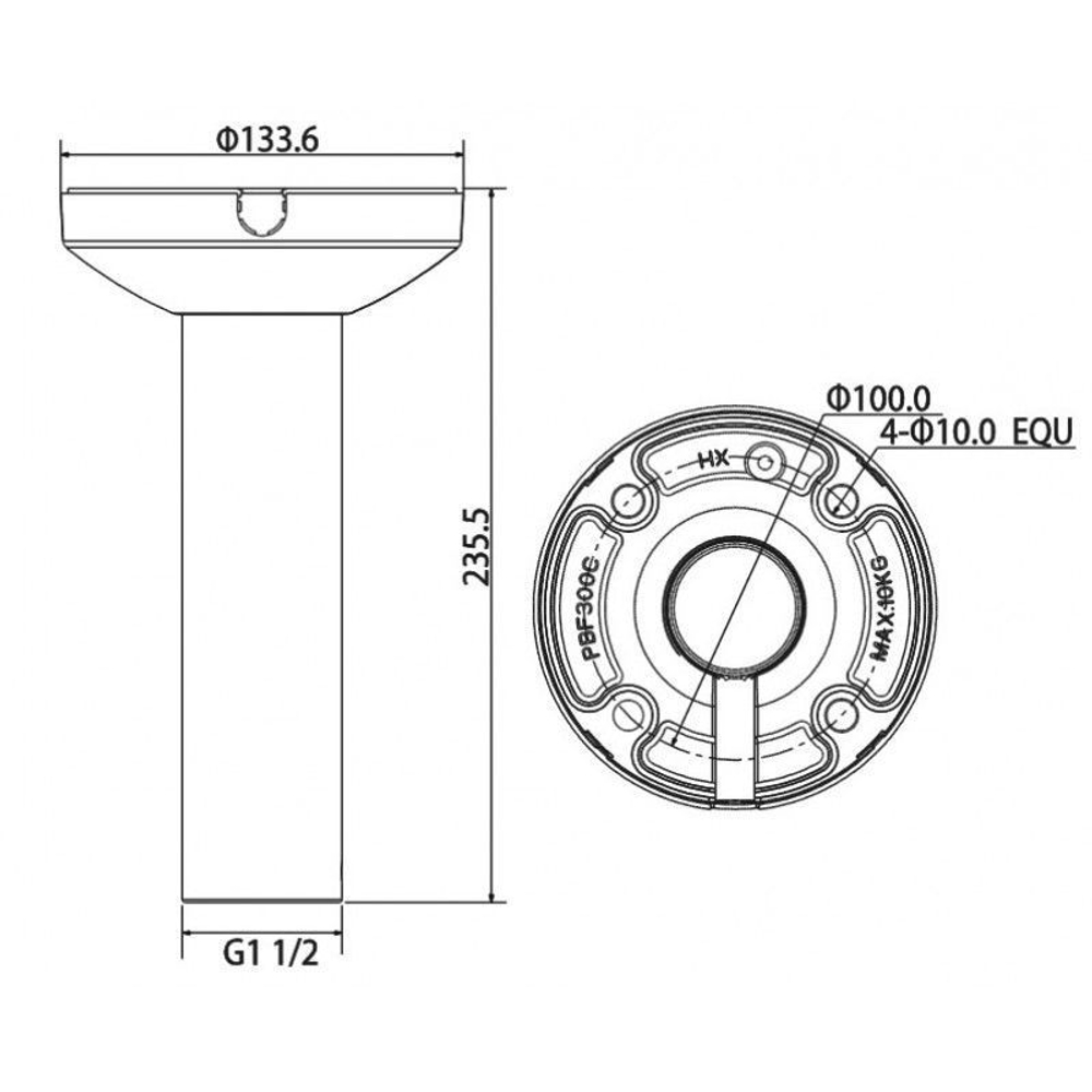 Потолочный кронштейн Dahua DH-PFB300C