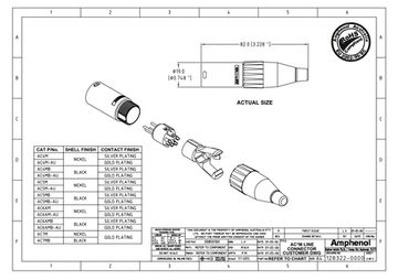 Amphenol AC5M - Разъем XLR, 5 контактов, штекер, точеные контакты, цвет - никель