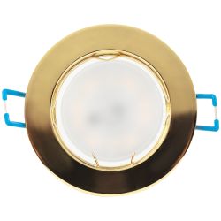 Светильник встраиваемый ЭРА KL1 GD под лампу MR16 GU5.3 золото | Литые встраиваемые светильники