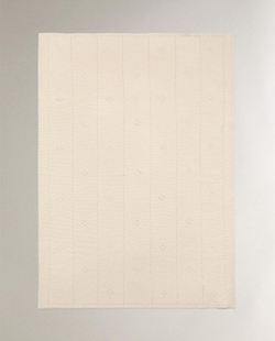 ZARA HOME ДЕТСКИЙ ВЯЗАНЫЙ ПЛЕД, ЭКРЮ