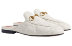 GUCCI Gucci Princetown Leather Elegant Party Style Baotou Slippers Women's White