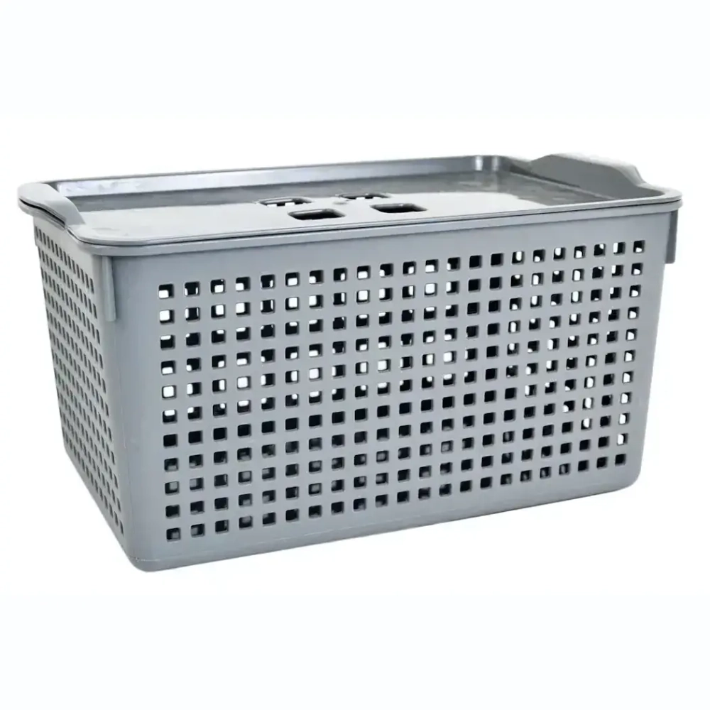 Корзинка Лофт 5,3л 295х145 мм с крышкой (серый)