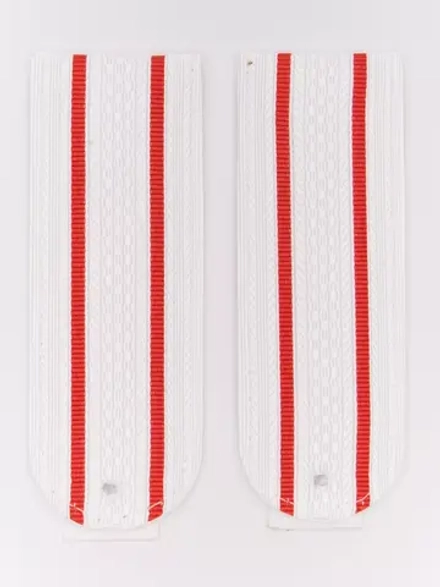 Погоны МВД белые 2 красных просвета пластик