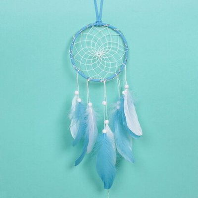 Украшение-оберег «Ловец Снов-Dream» 13*50см цвет нежно-голубой, с подсветкой