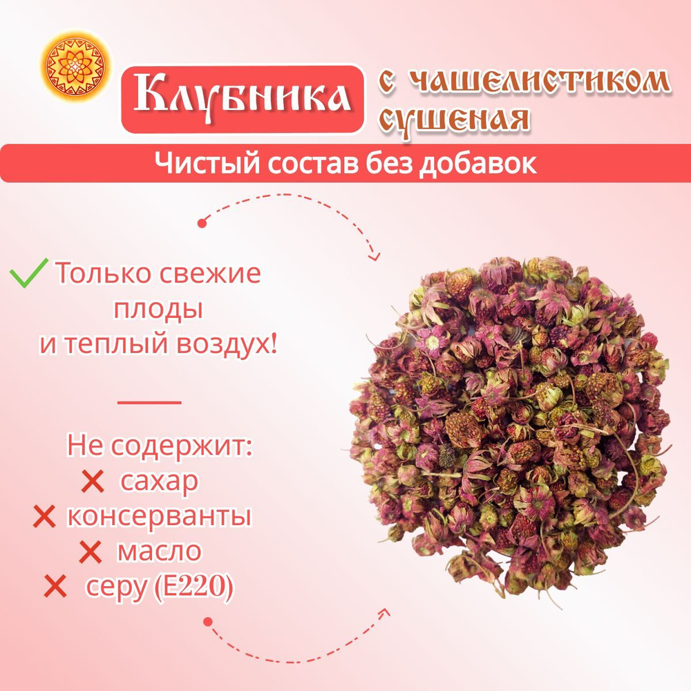 Клубника с чашелистиком ягода сушеная без сахара.